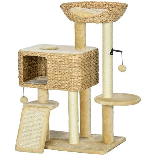 TRUUSK Katten Krabpaal 98 cm - Met 2 Ligoppervlakken - Speel, Dieren en Toebehoren, Katten-accessoires, Verzenden