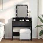 vidaXL Kaptafel met LED 80x41x144,5 cm zwart, Verzenden, Nieuw