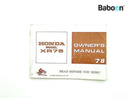 Instructie Boek Honda XR 75 1973-1978 (XR75), Motoren, Onderdelen | Honda, Gebruikt, Verzenden