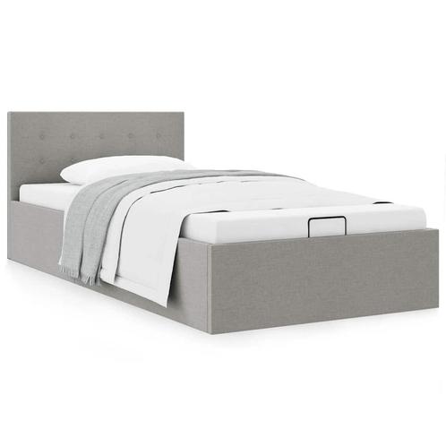 vidaXL Bedframe met hydraulische opslag stof lichtgrijs, Huis en Inrichting, Slaapkamer | Bedden, Nieuw, Verzenden