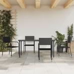 vidaXL 5-delige Tuinset poly rattan en staal zwart, Tuin en Terras, Tuinsets en Loungesets, Verzenden, Nieuw, Tuinset