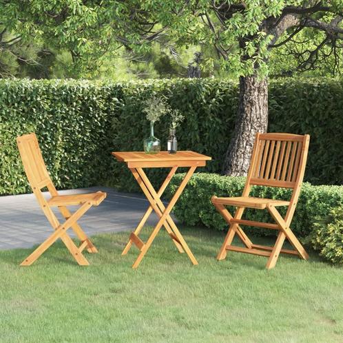 vidaXL 3-delige Tuinset inklapbaar massief acaciahout, Tuin en Terras, Tuinsets en Loungesets, Tuinset, Nieuw, Verzenden