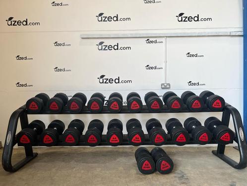 Volledige set Ziva Urethaan Halter / Dumbbells 10kg - 50kg, Sport en Fitness, Fitnessapparatuur, Gebruikt, Armen, Benen, Borst