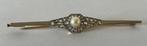 Broche - 18 carats Or blanc, Or jaune - 0.25ct. tw. Perle -