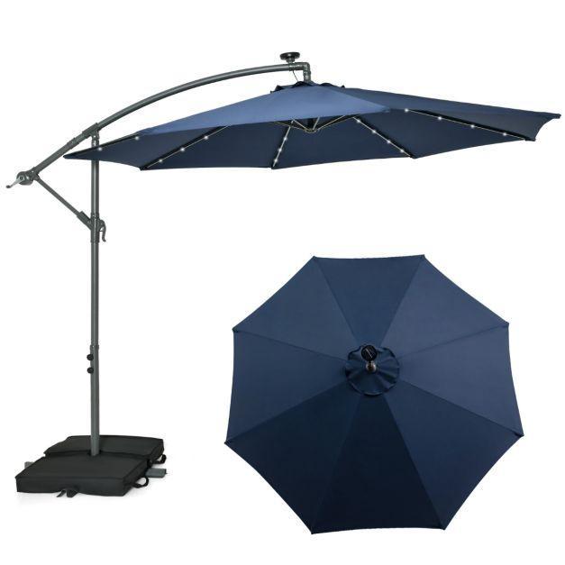 2dekans | Coast Zweefparasol met LED verlichting - Inclusief, Jardin & Terrasse, Parasols, Enlèvement ou Envoi