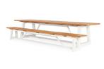 Suns Ovada tuintafel met bank 220 cm wit frame |, Nieuw