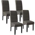 tectake Eetkamerstoel, ergonomisch, massief hardhout - grijs, Huis en Inrichting, Stoelen, Verzenden, Nieuw