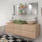 vidaXL Badkamermeubelset met wasbak beige 7-delig, Huis en Inrichting, Badkamer | Badkamermeubels, Verzenden, Nieuw