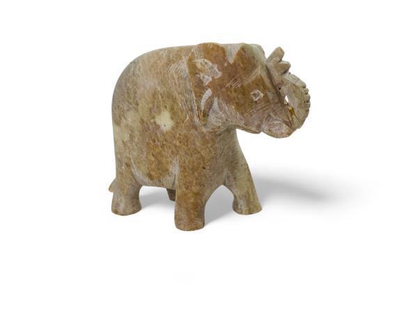 Veiling - Handgesneden Speksteen (Soapstone) Olifant, Verzamelen, Beelden en Beeldjes
