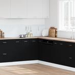 vidaXL Zwarte Eiken Hoek Onderkast - 75,5 x 75,5 x 81,5 cm,, Huis en Inrichting, Verzenden, Nieuw