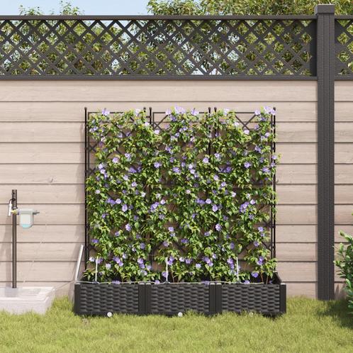 vidaXL Tuinbakken met Waterirrigatiesysteem 3 stuks Zwart, Tuin en Terras, Bloempotten, Nieuw, Verzenden