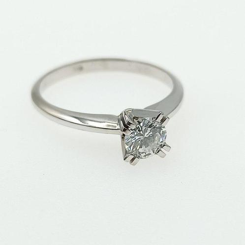 Bague - 18 carats Or blanc Diamant (Naturelle), Handtassen en Accessoires, Ringen