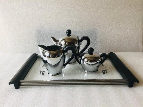 Alessi - Carlo Alessi - Koffieservies - Verchroomd messing -, Antiek en Kunst, Antiek | Meubels | Tafels