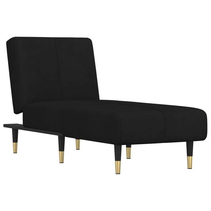 Fluwelen chaise longue zwart | Retour Deal 40% Korting | Nu!, Huis en Inrichting, Zetels | Zetels, Rechte bank, Nieuw, Stof, Eenpersoons
