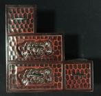 Kamakura carving / Japanese Vintage Wooden Steps Storage box, Antiek en Kunst