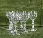 Uniek lot van 6 kristallen Val Saint Lambert glazen, model