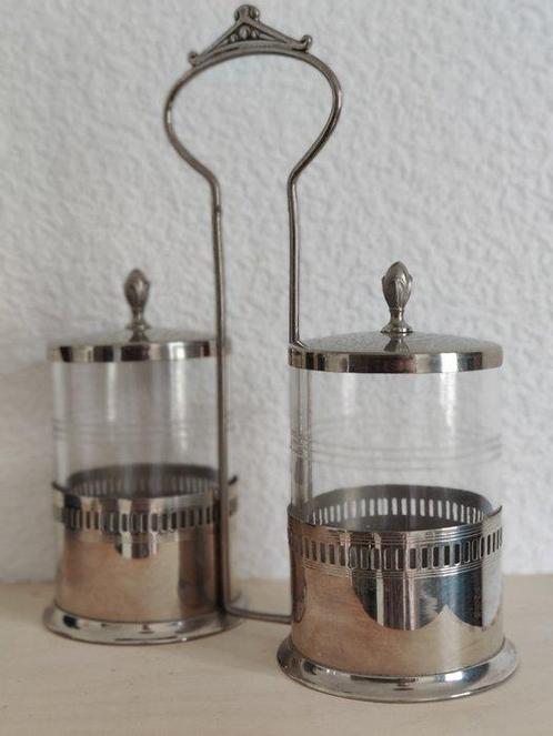 Service de table - Ensemble de verres Art Déco argentés,, Antiek en Kunst, Kunst | Designobjecten