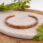 Koperen glad gepolijste klemarmband met Aum Namah Shivaya, Ophalen of Verzenden