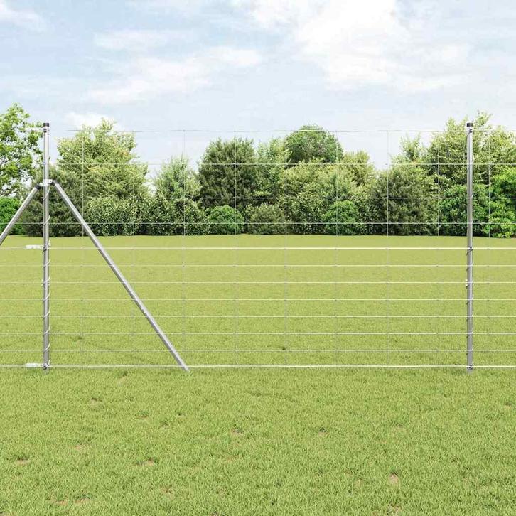 vidaXL Weidehekwerk Zilver 50 x 1.4 m Gegalvaniseerd staal, Tuin en Terras, Tuinhekken en Hekwerk, Nieuw, Verzenden