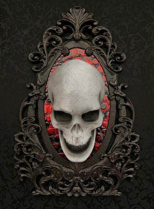 WT Horror Art - Gothic Skull Memento Mori, Antiek en Kunst, Kunst | Designobjecten