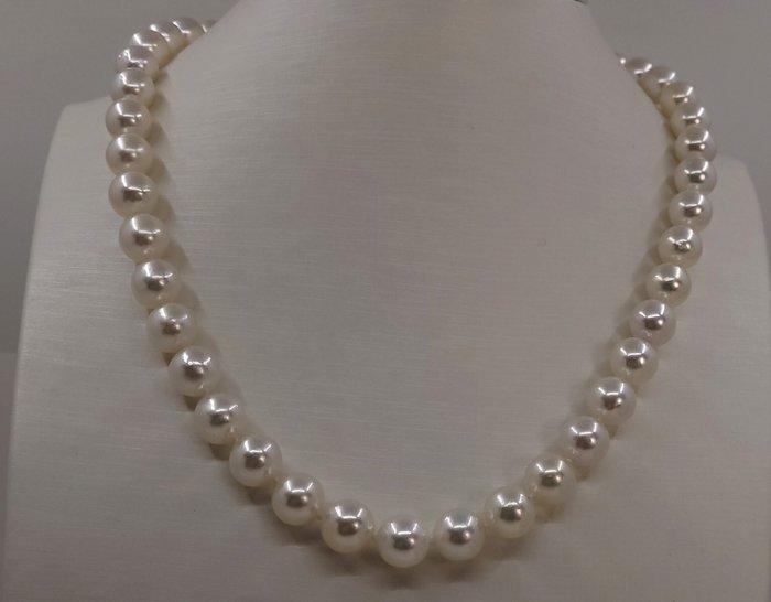 Halsketting Zilver, ALGT gecertificeerde Akoya parels -, Handtassen en Accessoires, Kettingen