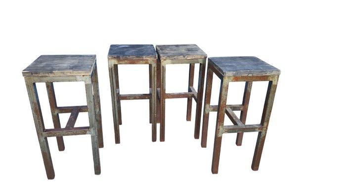 Kruk (4) - Vintage Design set van 4 industriële stoelen -, Antiek en Kunst, Curiosa en Brocante