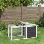 vidaXL Konijnenhok 100,5x54x55 cm massief grenenhout grijs, Dieren en Toebehoren, Verzenden, Nieuw