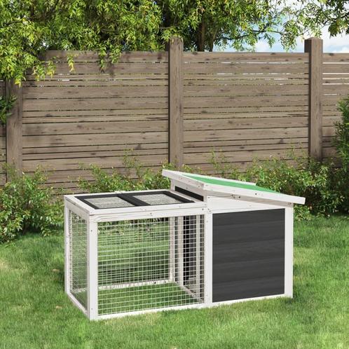 vidaXL Konijnenhok 100,5x54x55 cm massief grenenhout grijs, Dieren en Toebehoren, Knaagdieren en Konijnen | Hokken en Kooien, Nieuw