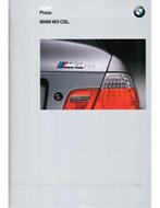 2003 BMW M3 CSL PERSMAP ENGELS | NEDERLANDS, Auto diversen, Handleidingen en Instructieboekjes, Ophalen of Verzenden