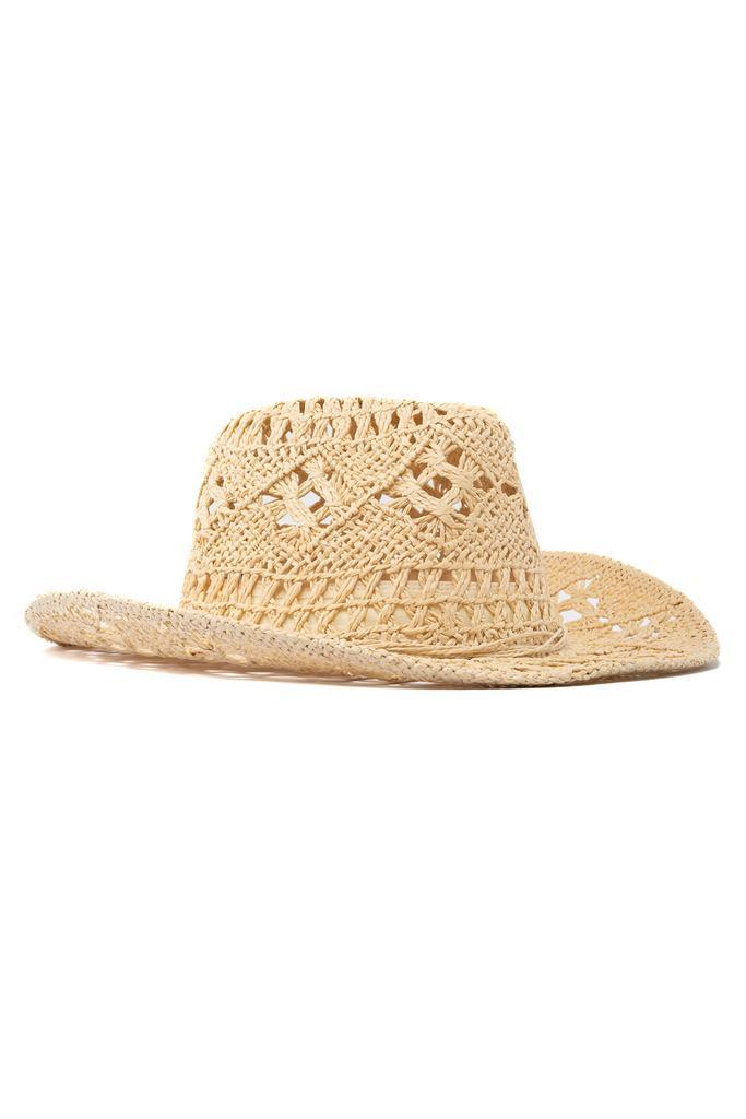 Cowboyhoed Raffia Beige Lichtbruine Gevlochten Stro Cowboy W, Kleding | Dames, Carnavalskleding en Feestkleding, Nieuw, Ophalen of Verzenden
