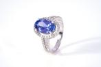 Ring - 18 karaat Witgoud - 4.03ct. tw. Tanzaniet - Diamant, Nieuw