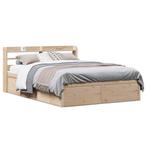 vidaXL Bedframe met hoofdbord massief grenenhout 120x190 cm, Verzenden