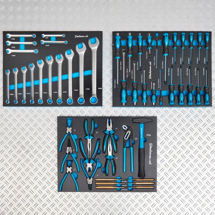 Datona Gereedschapsset Basic PRO 52-delig - voor 3 lades, Doe-het-zelf en Bouw, Gereedschap | Handgereedschap, Ophalen of Verzenden