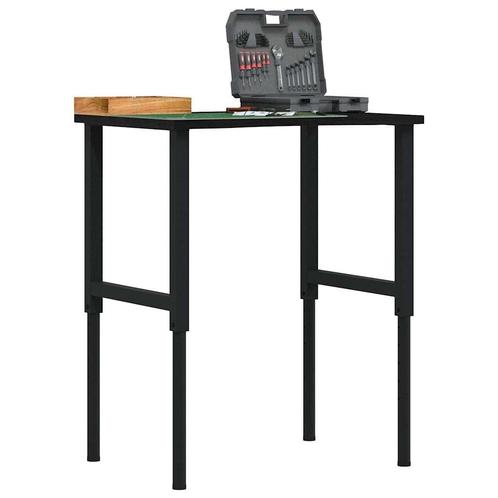 vidaXL Werkbank 80x60x(71,5-98) cm eikenhout donkerbruin, Doe-het-zelf en Bouw, Werkbanken, Nieuw, Verzenden