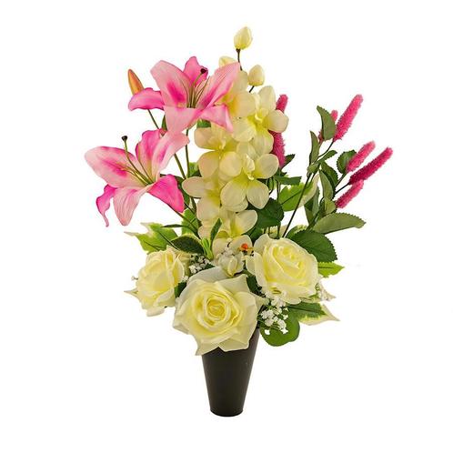 Kunstbloemstuk orchidee pluim tak lelie met bot gypsoville o, Huis en Inrichting, Woonaccessoires | Kunstplanten en Kunstbloemen