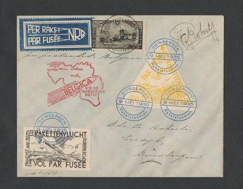 Belgique 1935 - vol de fusée bref BELGICA avec timbres E 7 +, Postzegels en Munten, Postzegels | Europa | België