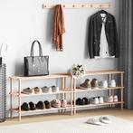 vidaXL Schoenenrekken met 3 schappen 2 st massief vurenhout, Huis en Inrichting, Verzenden, Nieuw