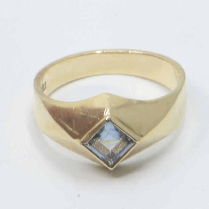 Bague - 18 carats Or jaune - 0.60ct. tw. Aigue-marine -, Handtassen en Accessoires, Ringen