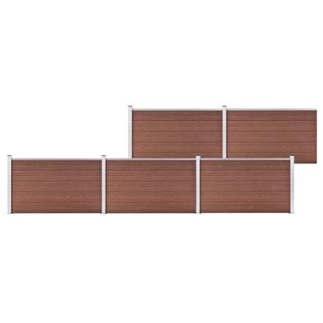 vidaXL Schutting 872x106 cm HKC bruin, Tuin en Terras, Verzenden, Nieuw