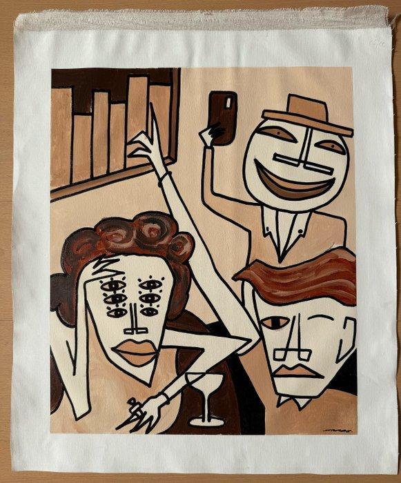 MrKas - “Digital Masks, Fragile Hearts“, Antiek en Kunst, Kunst | Schilderijen | Modern