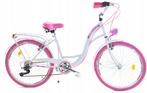 Meisjesfiets 26 inch - stadsfiets 7 versnellingen - wit roze, Fietsen en Brommers, Fietsen | Meisjes, Ophalen of Verzenden, Nieuw