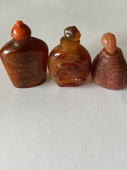 Snuiftabak-fles (3) - Agaat, Antiek en Kunst, Antiek | Overige Antiek