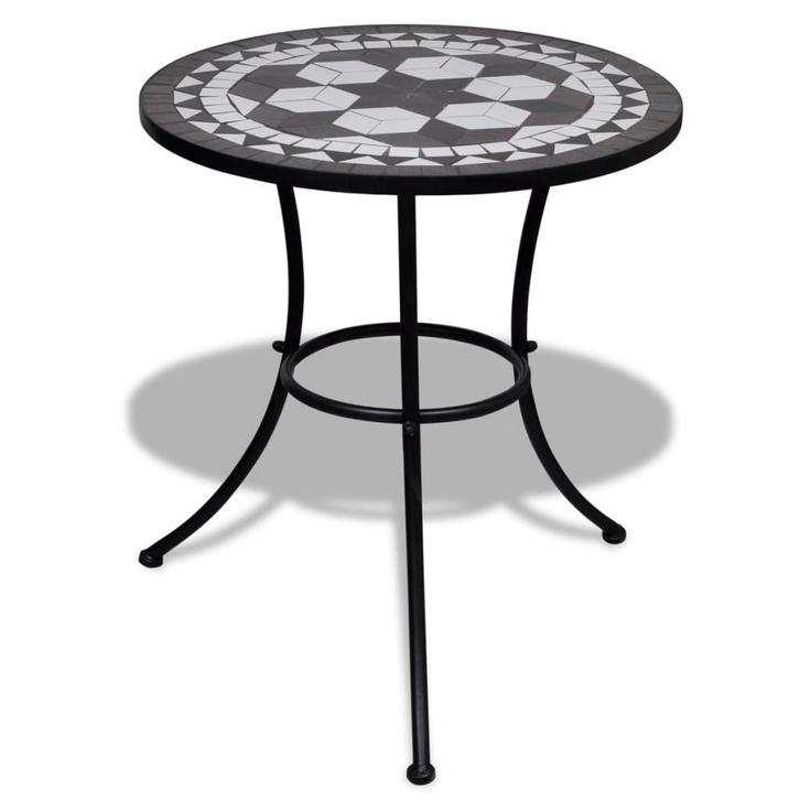 vidaXL Bistrotafel 60 cm mozaïek zwart en wit, Tuin en Terras, Tuintafels, Nieuw, Verzenden
