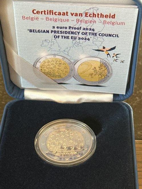 België. 2 Euro 2024 EU Presidency (2 stuks) Proof (Zonder, Postzegels en Munten, Munten | Europa | Euromunten