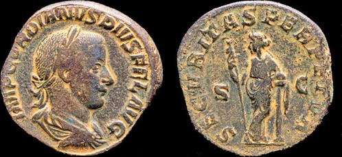 238-244ad Roman Gordian Iii Ae sestertius Securitas stand..., Postzegels en Munten, Munten en Bankbiljetten | Verzamelingen, Verzenden
