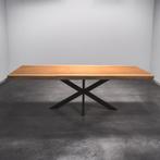 Boomstamtafel, Eettafel 235x106 massief hardhout, metaalpoot, 200 cm of meer, Nieuw, Robuust Modern, 100 tot 150 cm