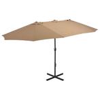 vidaXL Parasol met aluminium paal 460x270 cm taupe, Tuin en Terras, Verzenden, Nieuw