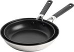 KitchenAid Classic Stainless Steel koekenpannenset 2-delig, Maison & Meubles, Cuisine | Ustensiles de cuisine, Ophalen of Verzenden