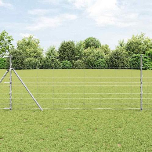 vidaXL Weidehekwerk Zilver 100 x 1 m Gegalvaniseerd staal, Tuin en Terras, Tuinhekken en Hekwerk, Nieuw, Verzenden