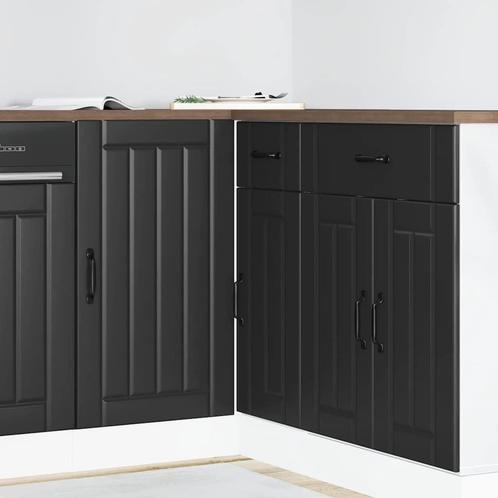 vidaXL Spoelbakonderkast Lucca bewerkt hout zwart, Huis en Inrichting, Kasten | Overige, Nieuw, Verzenden